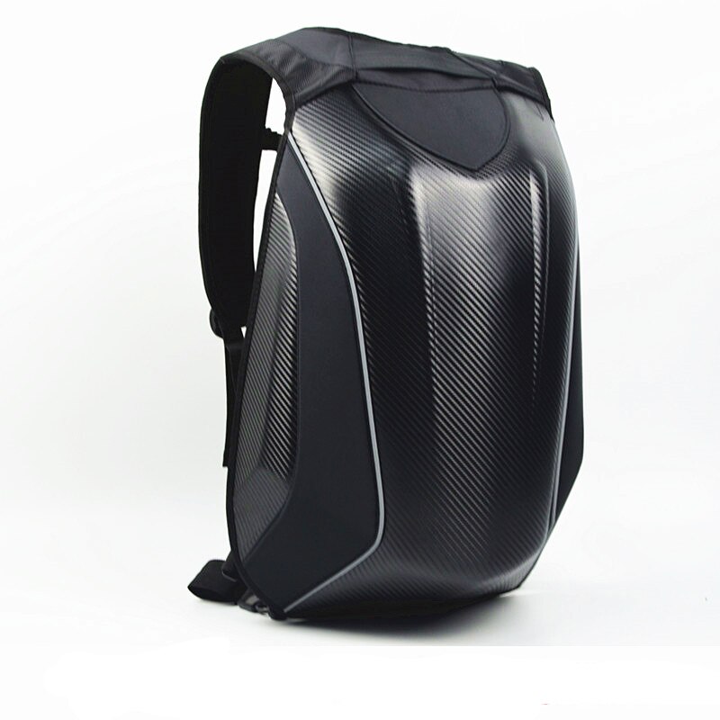 Mochila impermeable de fibra de carbono para motocicleta, bolso con carcasa dura, para turismo: Without Logo