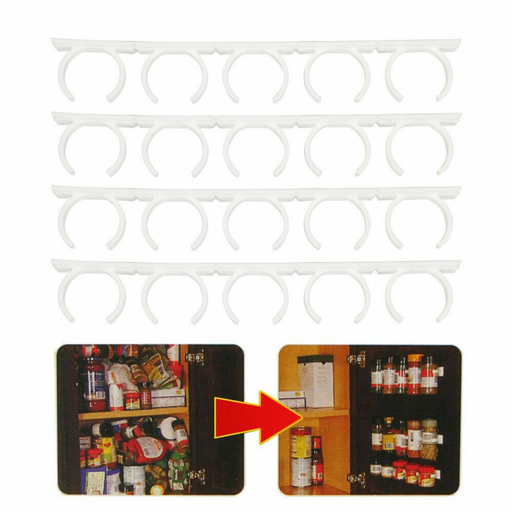 2/4 Lagen Kruidenrek Organizer Muur Kastdeur Opknoping Spice Jars Clip Haken Set Opslag Houder Grijper Keuken Accessoires