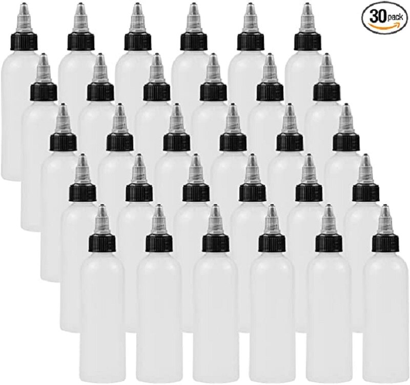 30 pakke plastdispenseringsflasker laboratoriefaldende flasker boston runde ldpe plastikflaske med twist tophætter (120ml)