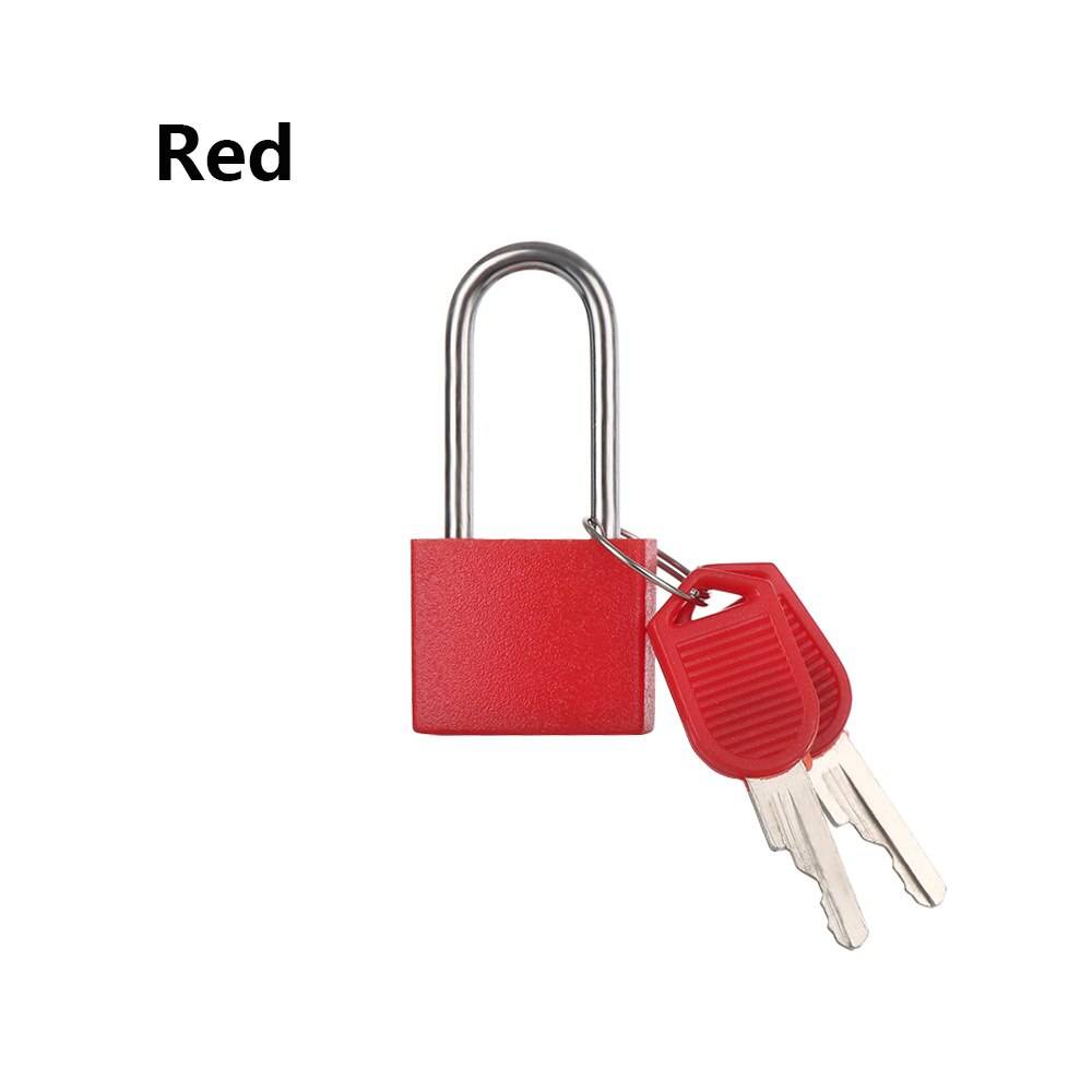 Colorful 1set Lengthen Mini Strong Steel Padlock Travel Tiny Suitcase Lock with 2 Keys Diary Protector: Red