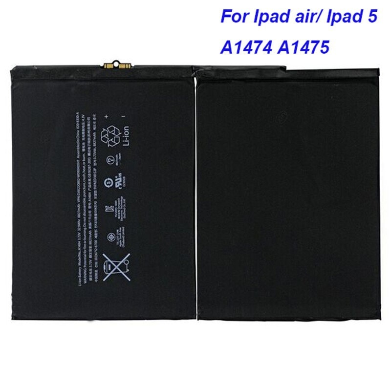 Echt 8827 mAh Interne Vervangende batterij A1474 1475 A1484 voor ipad 5 ipad Air tablet 1484 A1474 1475 reparatie onderdelen batteria