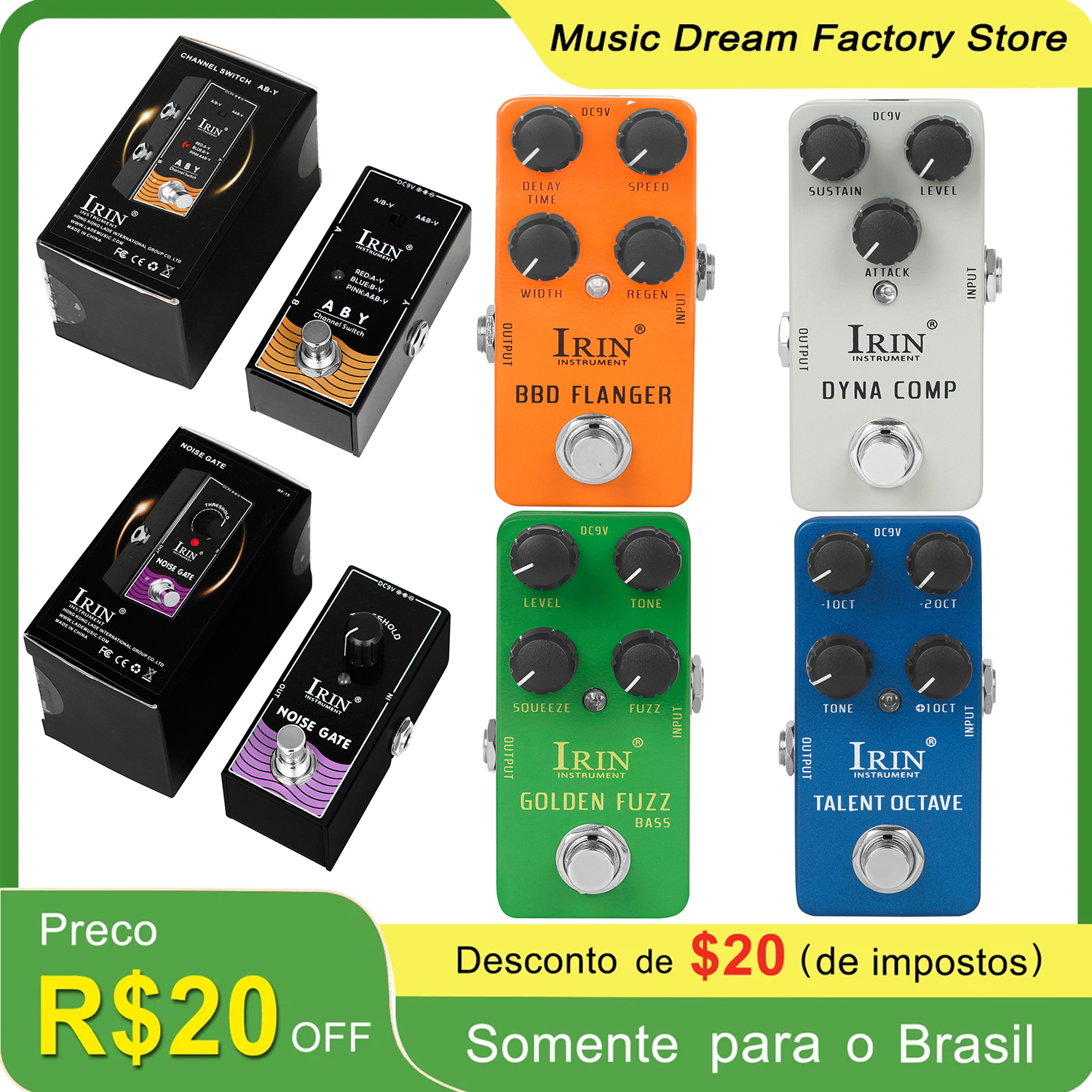 Effectpedaal voor elektrische gitaar RS/RF-serie Gitaarpedaal ABY/Noise Gate/BBD Flanger/Dyna Comp/Talent Octave/Golden Fuzz
