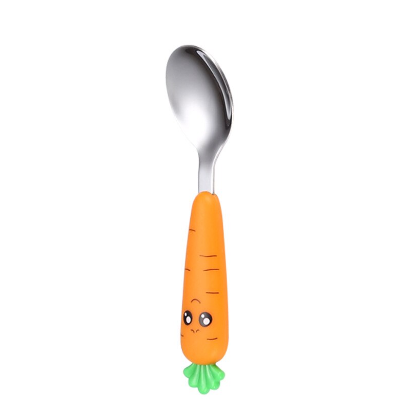 Cartoon Wortel Baby Gadgets Peuter Servies Bestek Servies Kinderen Gebruiksvoorwerp Roestvrij Steelbaby Voeden Gadgets