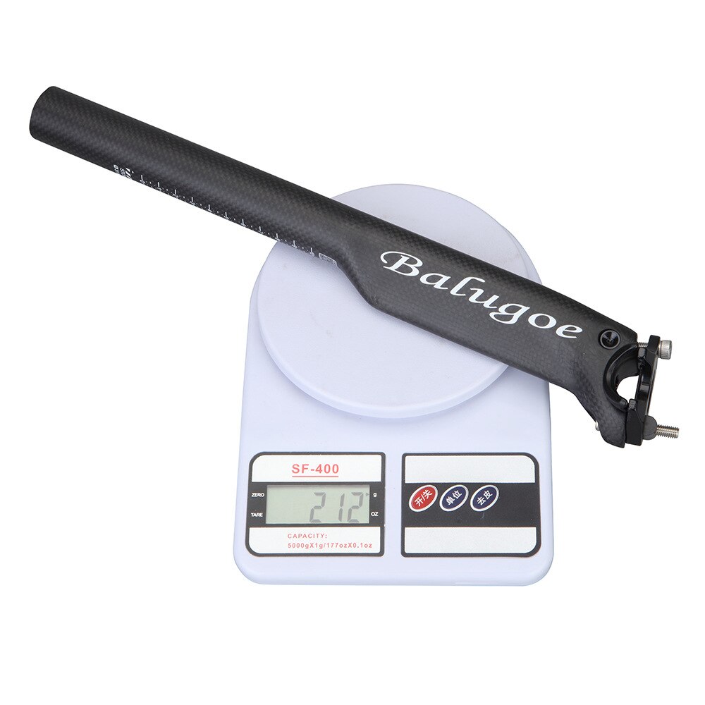 Balugoe Mtb 3K Carbon Fiets Zadelpen Zadelpennen Fiets Koolstofatomen Zadelpen Racefiets Zadelpen 27.2/30.8/31.6*350Mm Offset Tegenslag