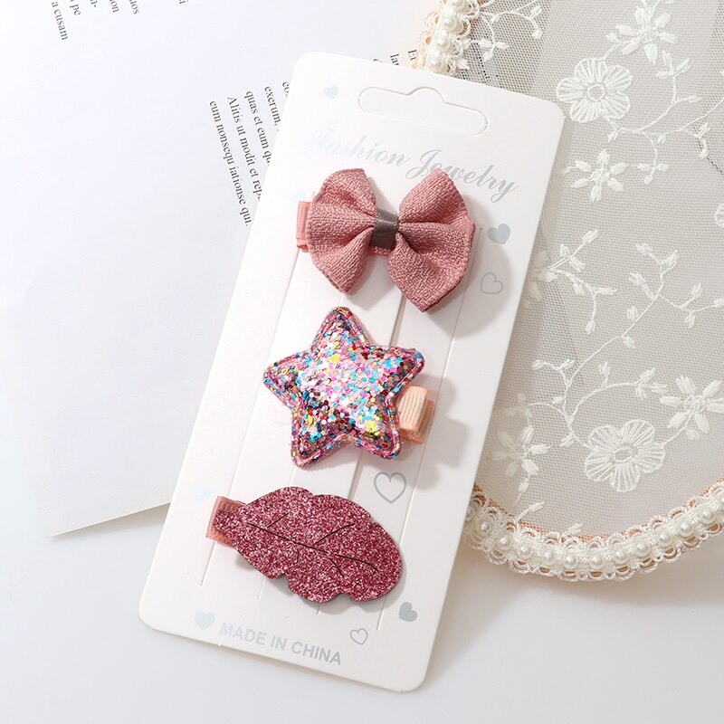 Horquillas bonitas para niña, accesorios para el cabello, lazo de flores, cintas para el pelo de animales, diadema de dibujos animados para niña, tocado de horquilla, 8 unids/set por Set: 3pcs-11