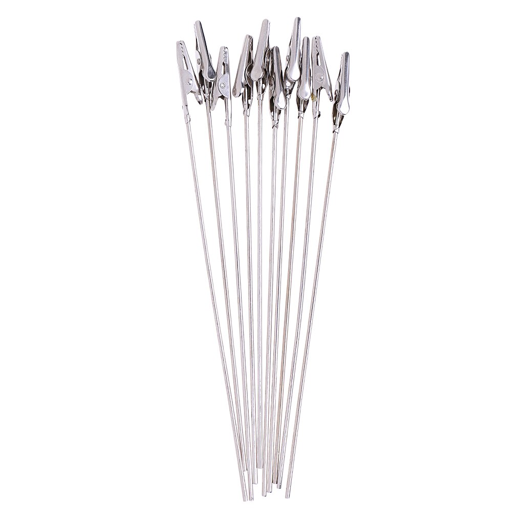 Metal Wire Alligator Clip with Base, Long Shank, Note Clip for