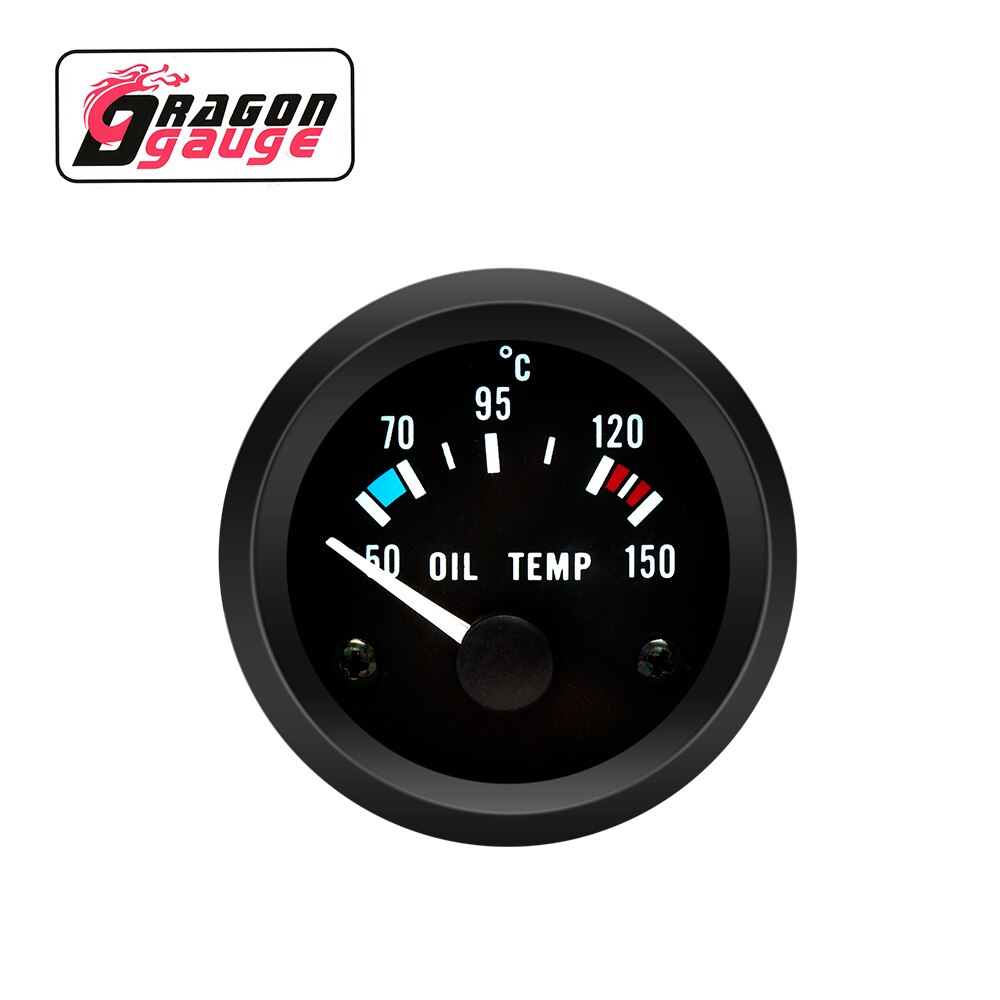 「DRAGON」 52mm Oil Temperature Gauge With Oil Temperature Sensor 50~150℃ High Economical Car Gauge Fit for 12V Car: Oil Temp Gauge New