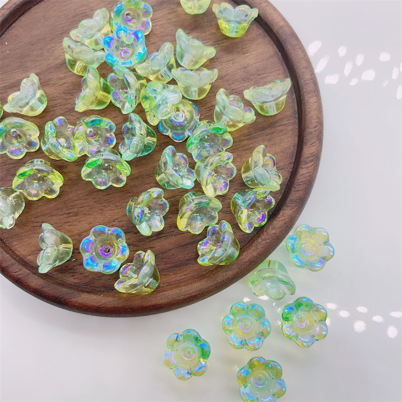 Perles de Verre en Forme de Fleur de Muguet, Accessoire de 6x10mm, 50 Pièces/Lot