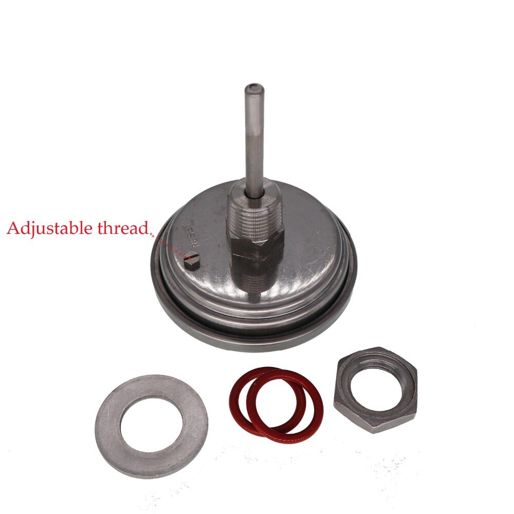 Weldless Bi-metal Thermometer Kit, 3"Face & 2"Probe, 1/2"MNPT, 0~220F degree, Beer Brewing Thermometer, Homebrew Kettle