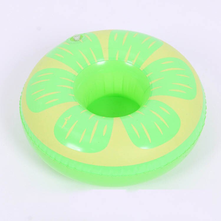 Summer Toy Inflatable Drink Cup Holders Flamingo/Donut Beach Party Supply Swimming Pool Toys Party Kids Swim Beverage Cup Holder: Citron vert