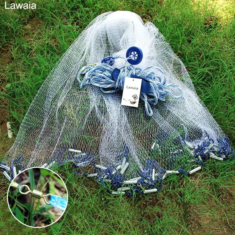 Lawaia Amerikaanse stijl lusloze handgegoten net Japanse gegoten net monofilament nylon met ijzeren stalen hangers