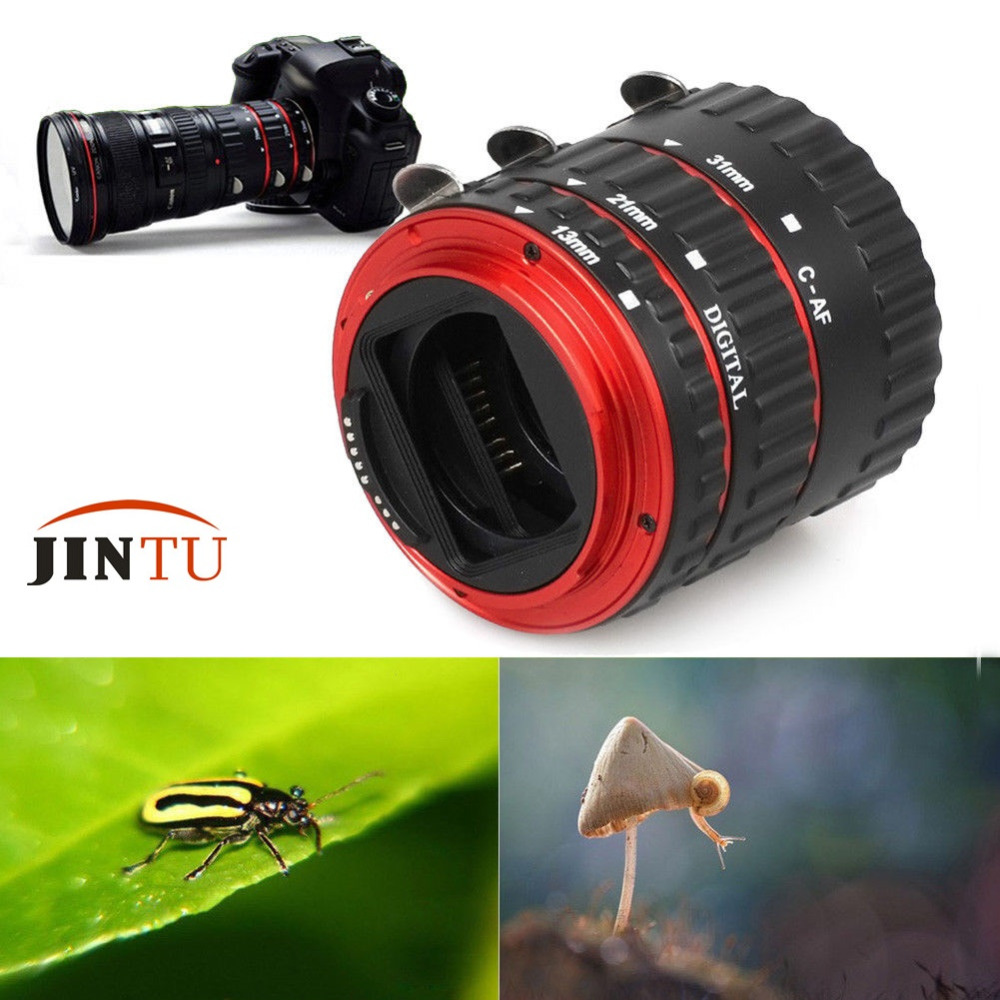 Jintu Rode Metalen Ttl Macro Af Autofocus Automatische Extension Tube Af Dg Set Voor Alle Canon Eos Ef/EF-S Slr Dslr Cmera Lens