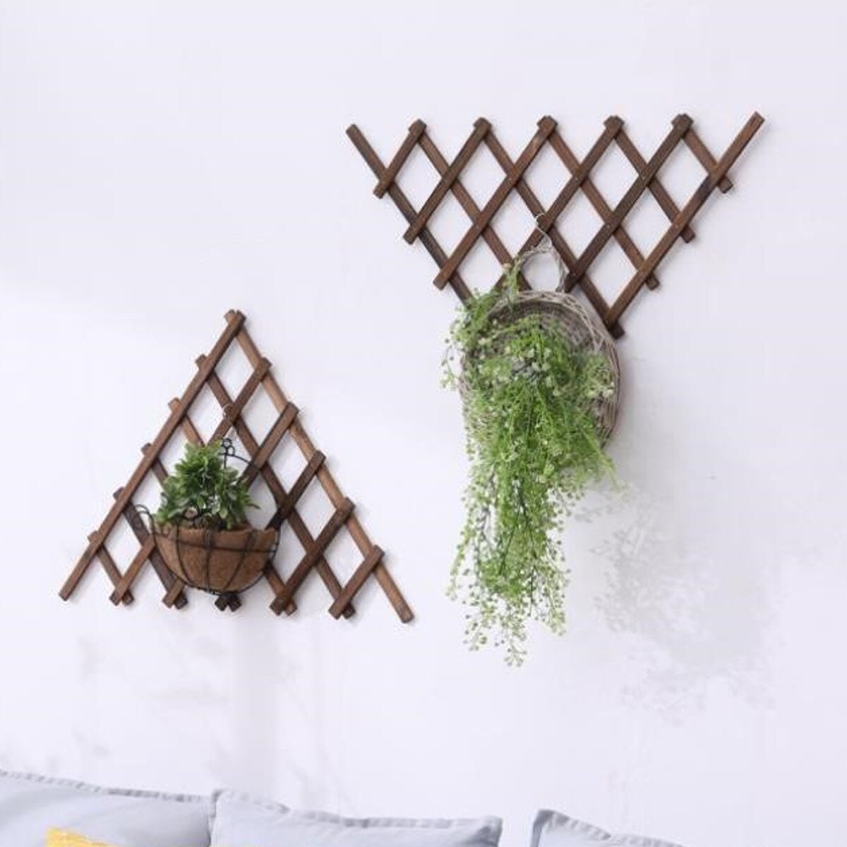 Expanding wood Garden Wall Fence Panel Plant Climb Trellis Support Decorative Garden Fence Home Yard Decoration Anticorrosive