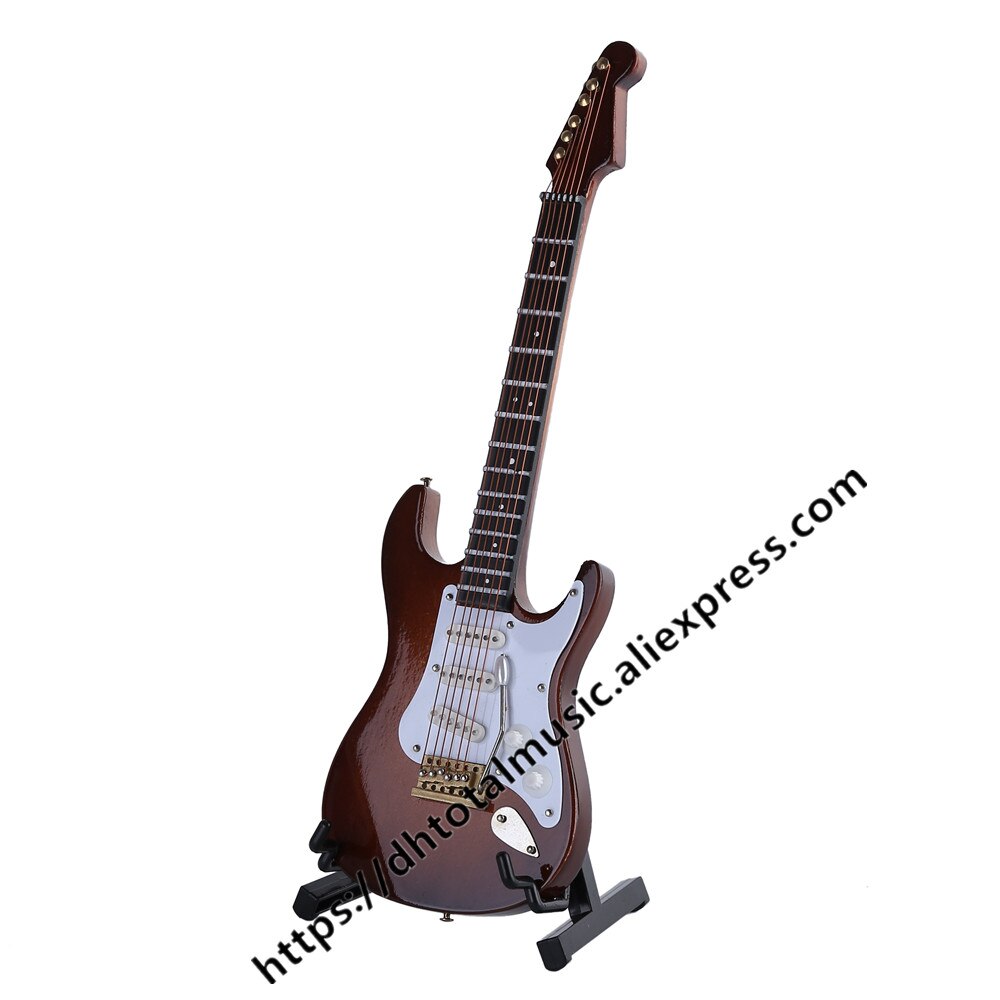 Mini Electric Guitar Model Miniature Decoration Musical Instruments with Case and Stand