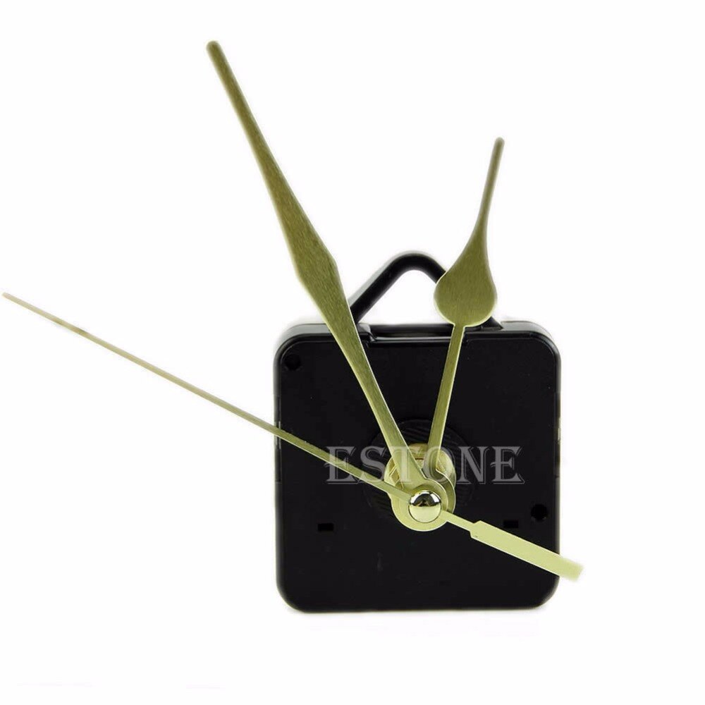 Quartz Clock Movement Mechanism Long Spindle Gold Hand Kit DIY