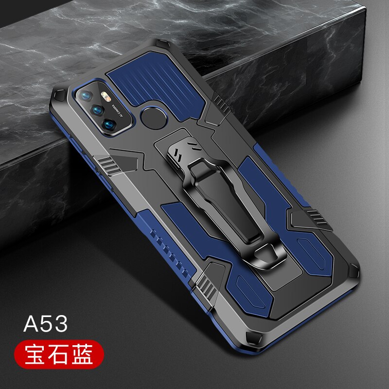 Rüstung Abdeckung Für OPPO A53 A53S Fall Stoßfest Gürtel Clip Holster Coque Für OPPO A53S Fundas para appo ein 53 s 53 s capa EINE 53 S: For OPPO A93 / Blau