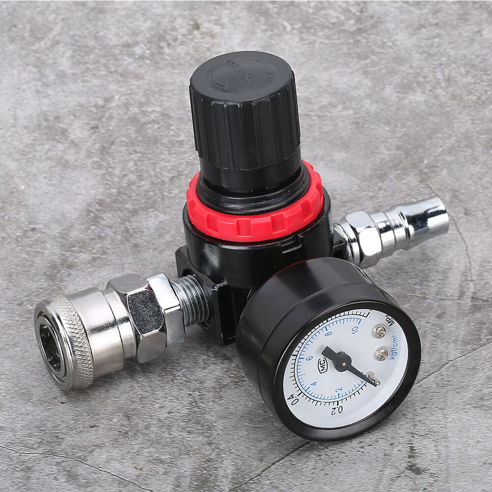 Air Adjusting Valve Regulator With Glass Gauge Adjustment Range 0-145PSI Standard Air Inlet Outlet Fits Almost Any Spray Gun