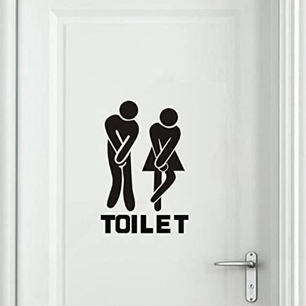 Funny Toilet Wall/Door Stickers Bathroom Decoration Waterproof Decals Vinyl Wallpaper Poster Home Decor The Wall O E0O8