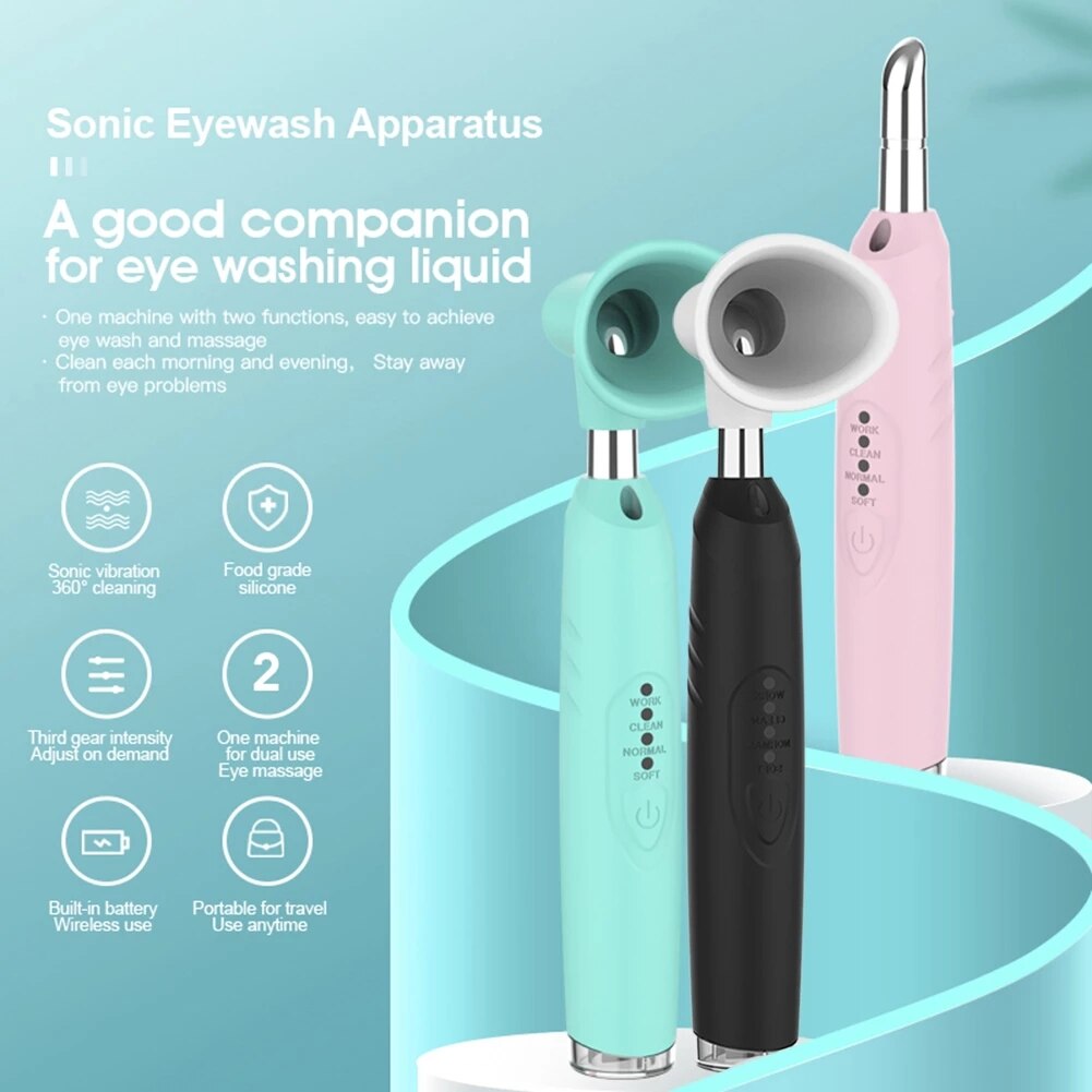 Eye Care Cleaning Instrument Liquid Antibacterial Sonic Eye Washer Relief Fatigue Tool Face Spa Moisturizing Eyes Beauty Device