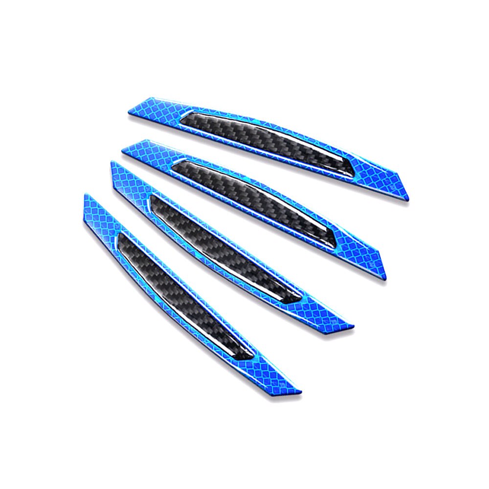 AQTQAQ 4Pcs/Set Car Door Edge Guards Anti-Collision Sticker Edge Bar Crash-Proof Anti-Scratch Car Protector: Blue