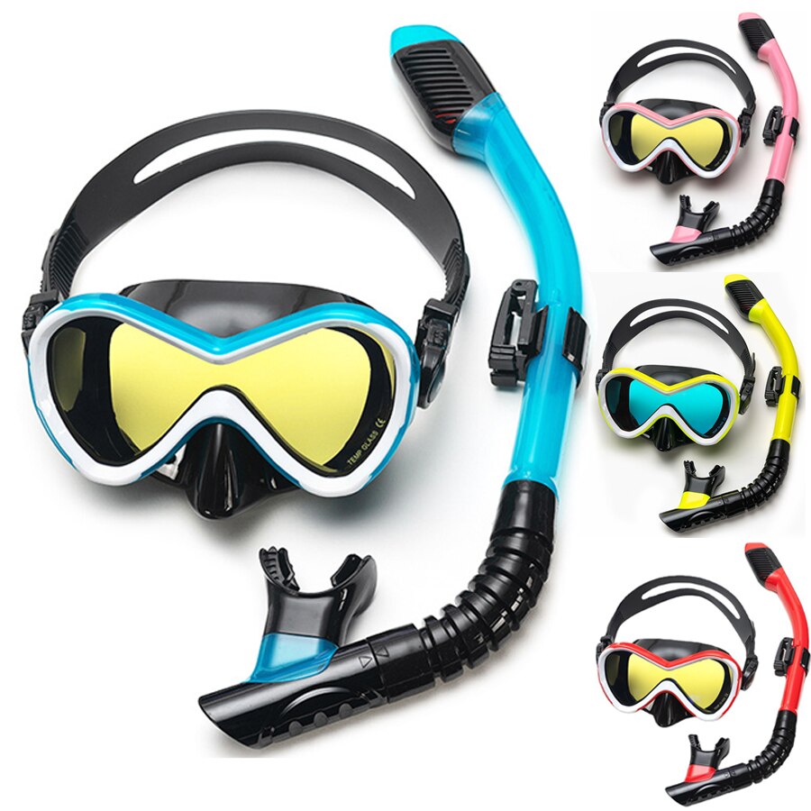 Ensemble de plongée en apnée pour enfants, lunettes de natation Anti-buée avec jupe en Silicone, équipement pour garçons et filles