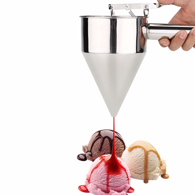 Rvs Beslag Pancake Bal Dispenser Cake Cupcake Deeg Dispenser Trechter Huishoudelijke Takoyaki Machine Octopus Ballen Maker