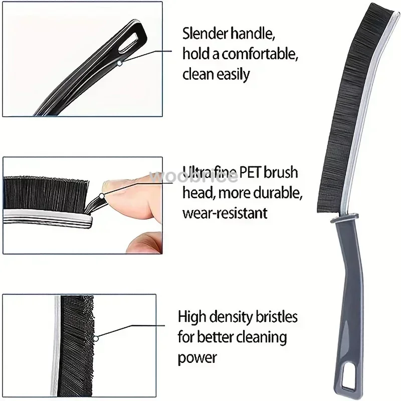Household Cleaning Brush Bathroom Scrubber Radiator Crevice Cleaning Brush Multifunctional Thin Brushes Long Handle Ergonomic