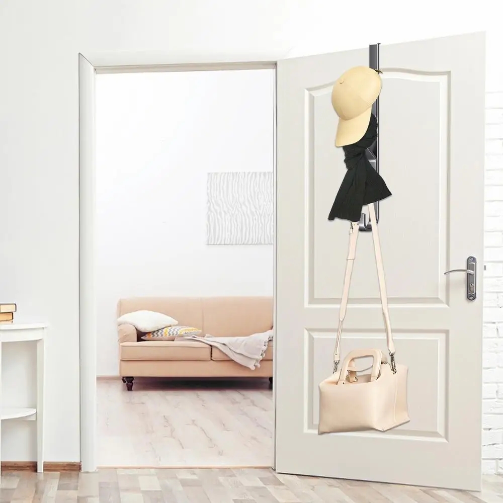 Ganchos para puerta encima de la puerta, ganchos resistentes de acero al carbono para colgar ropa multifuncional, gancho de almacenamiento de Vertical que ahorra espacio