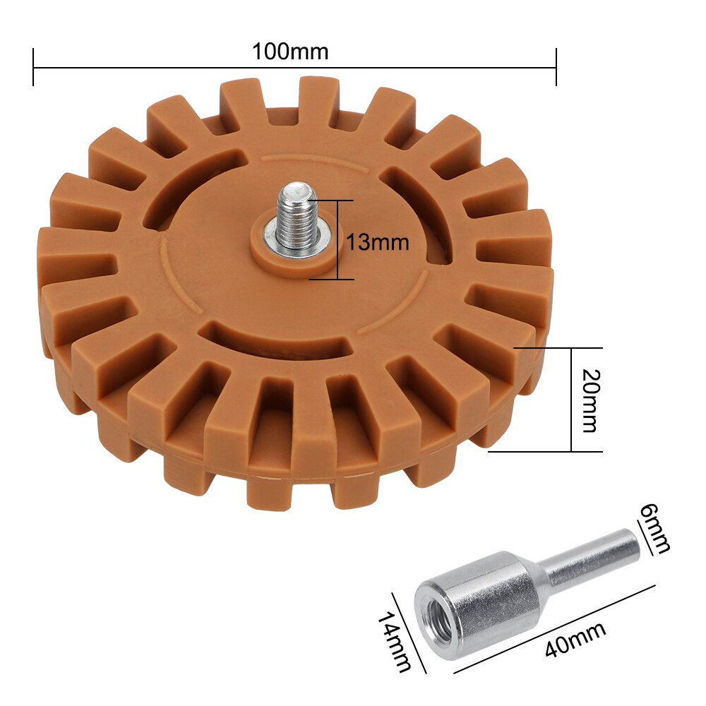Polerhjul dekalborttagare 1/4 " skaft gummi radergummi whee för bil lim klistermärken och dekaler auto reparation lackverktyg