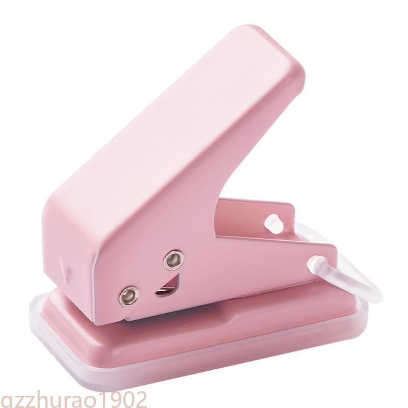Punzonatrice per carta portatile Perforatrice a un foro Punzonatrice a foro singolo Punzonatrice per fori piccoli Forniture per rilegatura scolastiche per ufficio per scrapbooking: Colore rosa