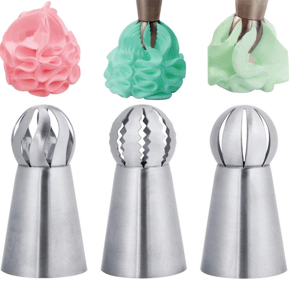 Cake Piping Tips Decoreren Mond Set 4 Delige Set Sferische Roestvrij Staal Plastic Bakken Nozzle Tool Diy Decoratie Nozzle Bag