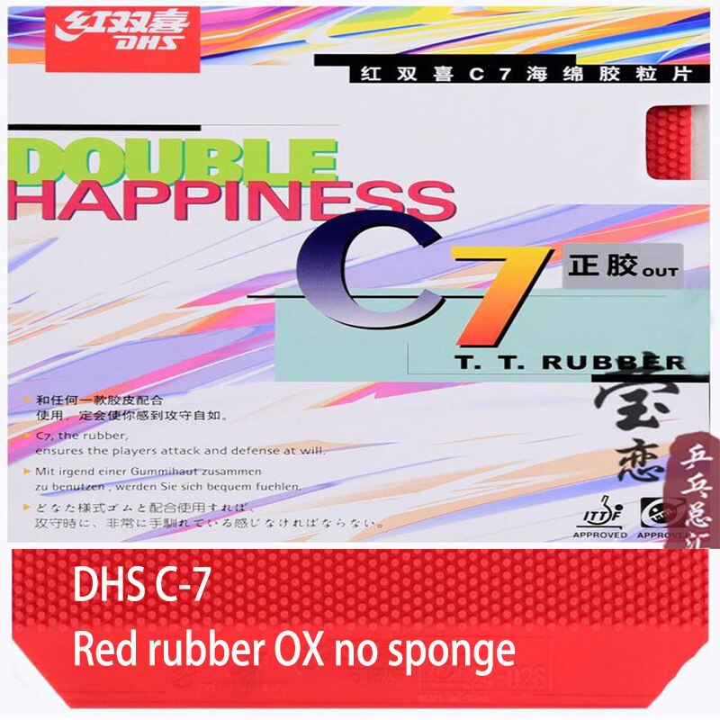 Original DHS C7(C-7) Table Tennis Rubber long pimples table tennis racket indoor sports defense racquet sports: red OX no sponge