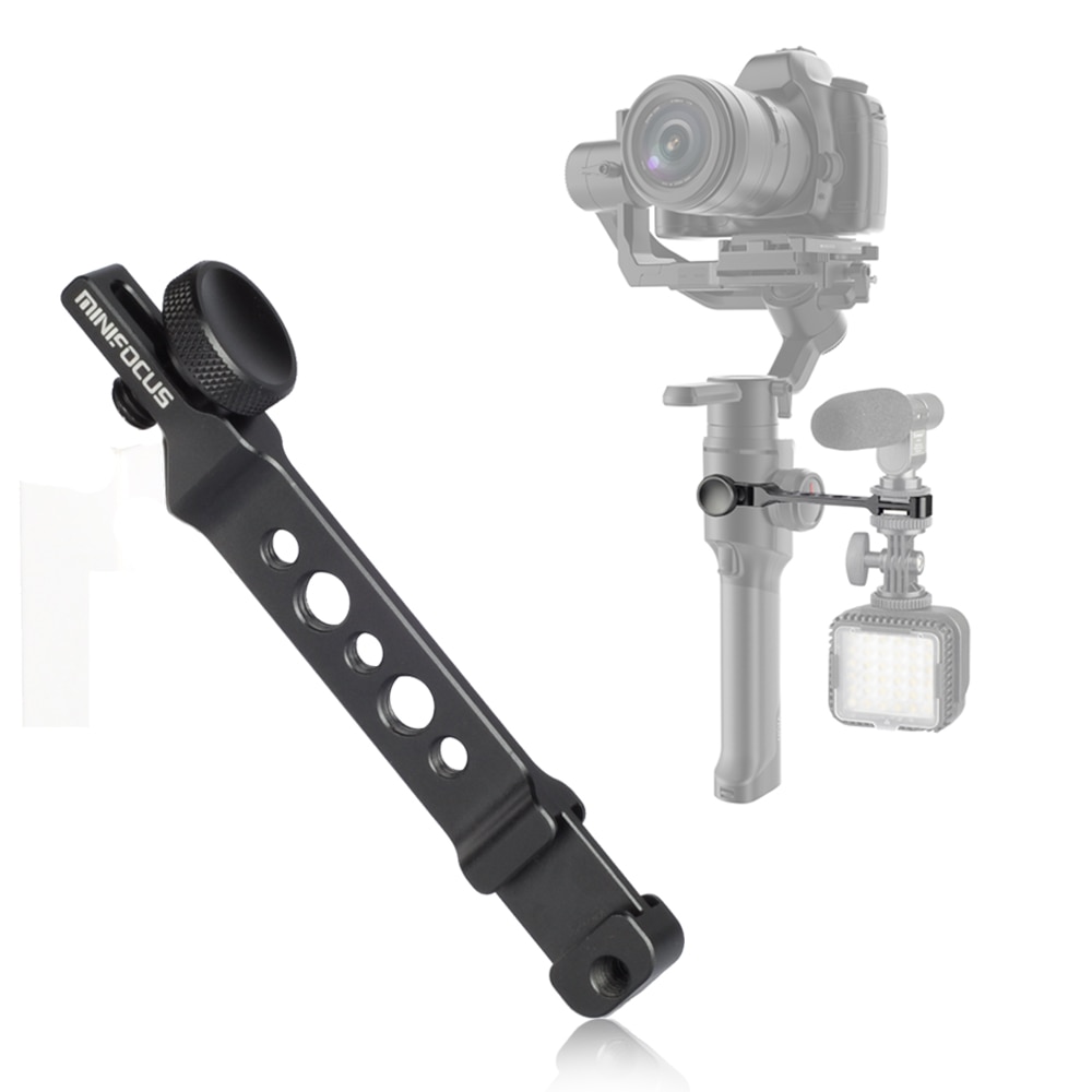 Microphone Extension Arm Dual Shoe Monitor Mount Bracket for Feiyutech AK4000 AK2000 Moza Air 2 Mini-mi Gimbal Accessories