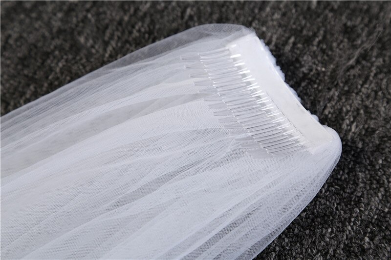 WAJY Neue Einfache Tüll Hochzeit Schleier 200cm Single Schicht Kapelle Länge Braut Schleier