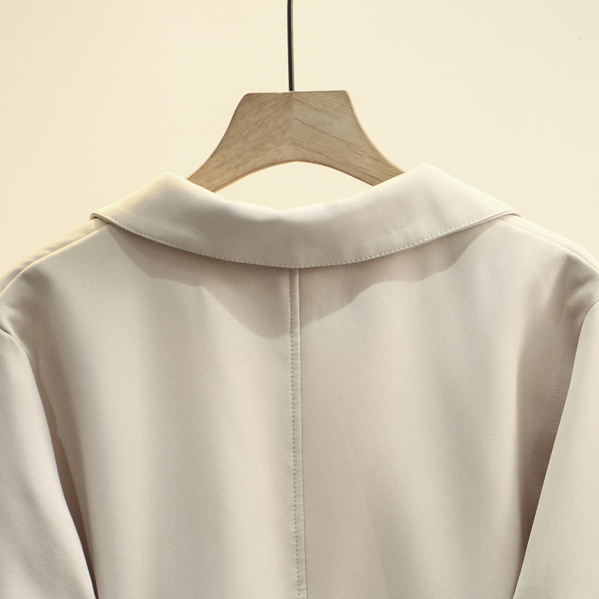 Women Clothing Blazer Plus Size Autumn Loose Western Style Drawstring Waist Tailored Suit Jacket