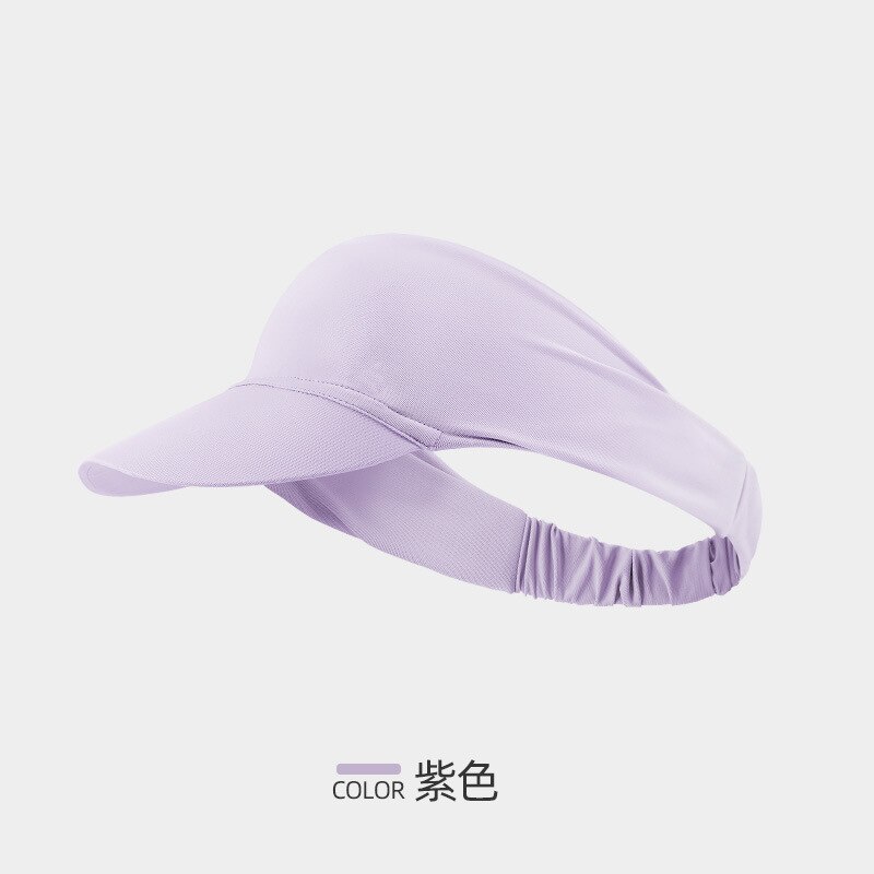 Damen-sporthut mit offenem schirm, stirnband, uv-schutz, atmungsaktiv, für sommer, outdoor, reiten und laufen: Hellviolett