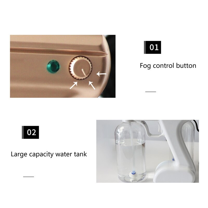 Handheld Nano Sanitizer Spritzgerät Hause Desinfektion Zerstäuber Blau Strahl kabellos Desinfektionsmittel Maschine Dampf sprühen Luft Reinigung Auszustatten