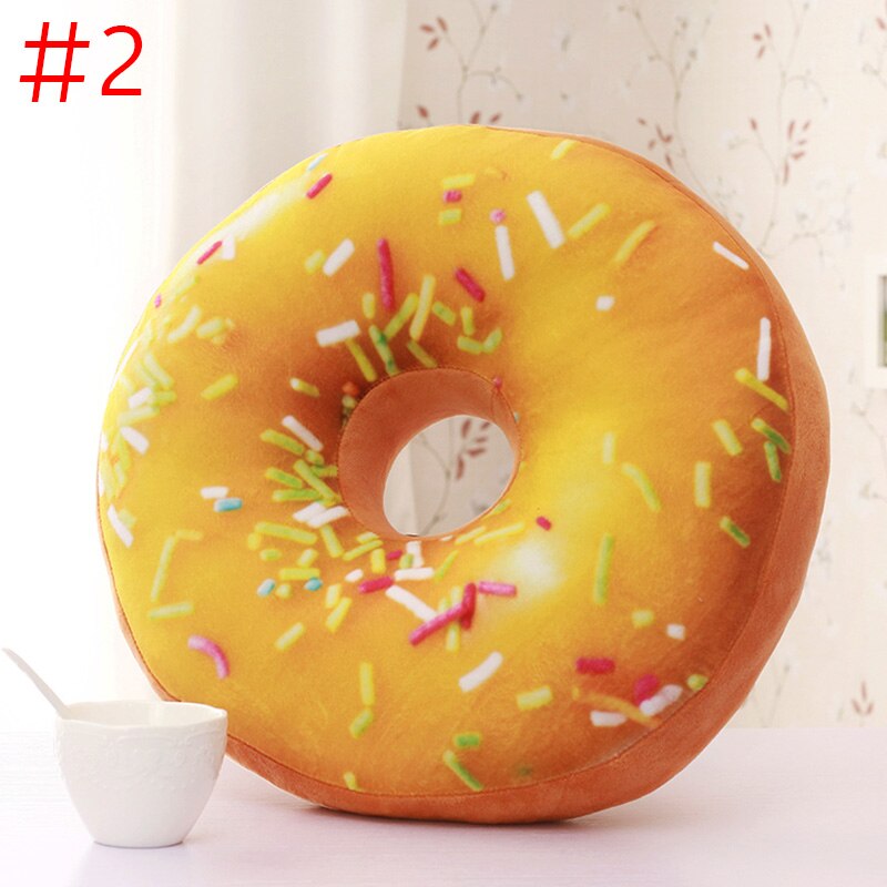 Søte donuts pute sjokolade donuts plysj macaron matpute fin bunnpute lur pute donut coussin  fp8: Blå