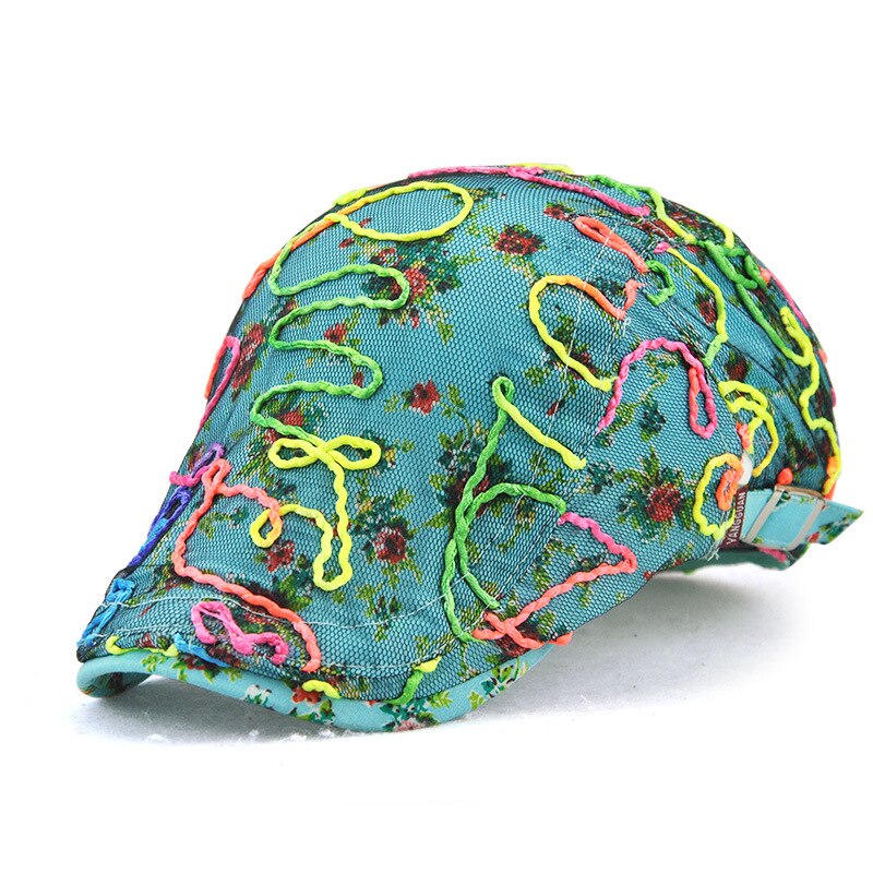 Floral Newsboy Cap Women Attractive Lace Beret Hat Summer Breathable Mesh Flat Caps Gorras Mujer Duckbill Hats For Girls