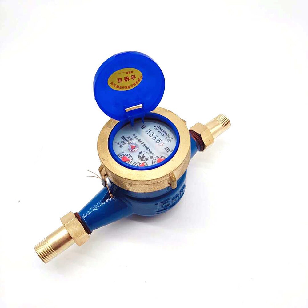 15mm Unidirectional Flow Measure Cold Water Meter Garden Digital Display Rotary Wing Counter Easy Install High Sensitivity Tape