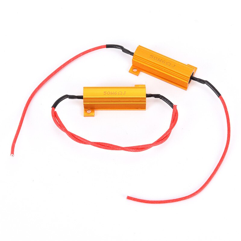 50W 6 ohm LED Load Resistors yellow aluminum shell steering decoding resistor reverse brake turn signal load resistor