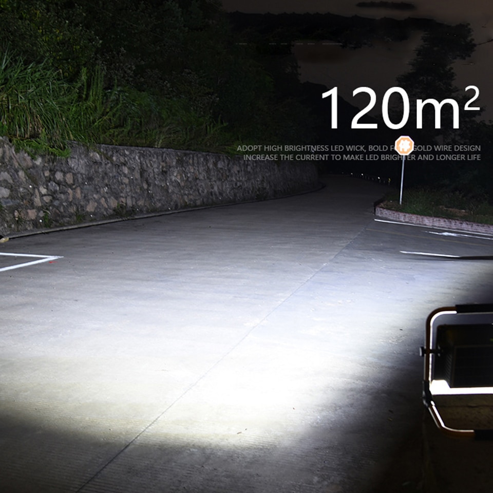 Solar Working Light 80W Waterproof IP67 Built in 18650 Battery Charge in Sun or Usb Rechargeable Industrial Portable Flood Lamp