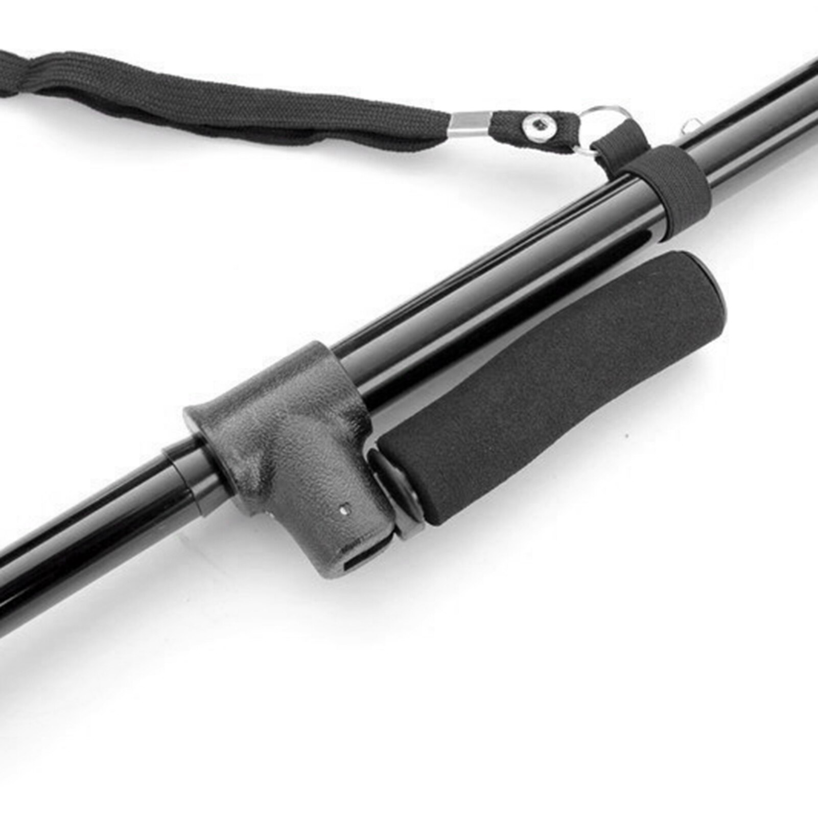 Foldable Walking Sticks Cane Aluminum Alloy Camping Hiking Trekking T-Handlebar Walking Poles Telescopic Stick with LED Light