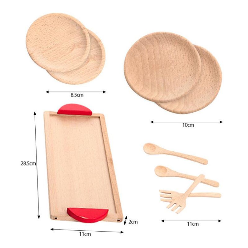 1Set Houten Servies Gereedschap Thee Pot Thee Beker Teatime Party Play Speelgoed Poppenhuis Miniatuur Keuken Servies Accessoires voor Kids