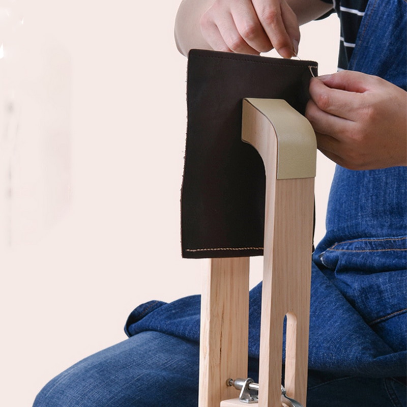 Wood Leathercraft Hand Stitching Leather Craft Lacing Sewing DIY Table Desktop Tool Portable Horse Clamp 1pc