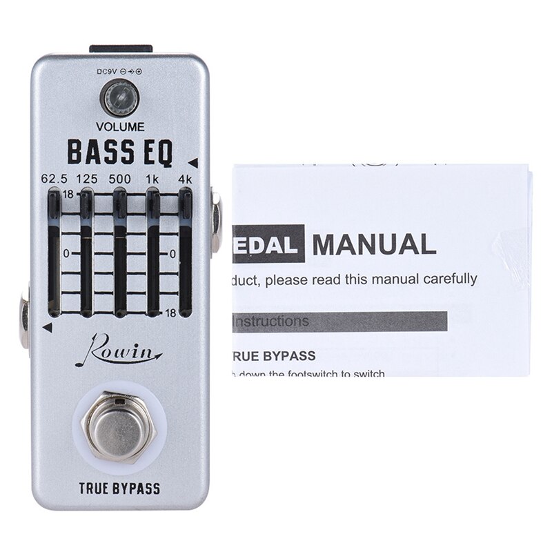Rowin Lef-317B Bass Eq Equalizer Guitar Effect Pedal 5-Band Pedal Aluminum Alloy Body True Bypass