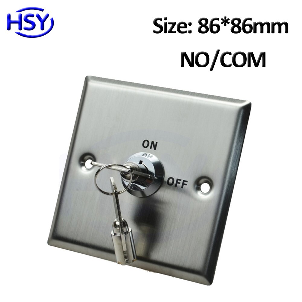 Rustfrit stål nøglekontakt nødtryk på udgangsknap dør frigivelse adgangskontrol port åben lås: S86k
