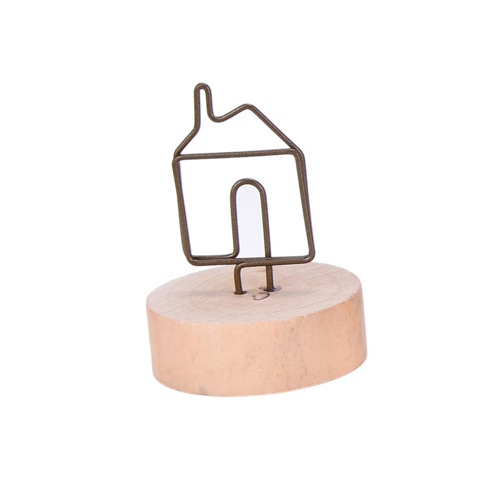 9 styles Wooden Small Clamps Natural Wood Memo Pincer Clips Paper Photo Clip Holder Stand Ornament: house