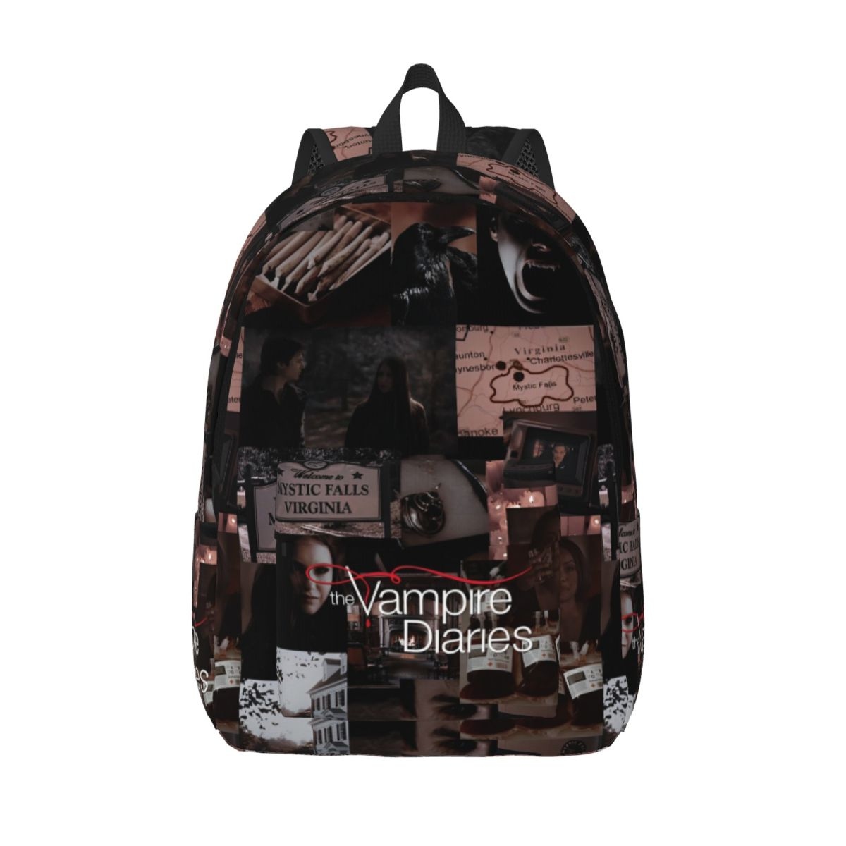 The Vampire Diaries Collage Backpack for Men Women Casual Student Business Daypack TV Series Laptop Canvas Bags Sports: 17 Inches / green
