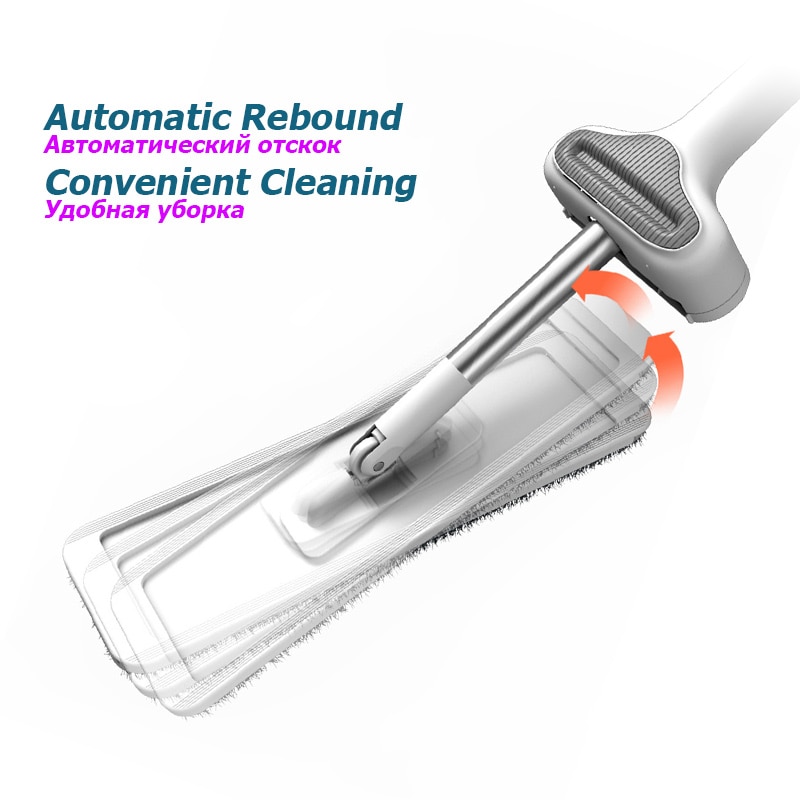 Magic Flat Mop Free Hand Washing Lazy Mop Squeeze Mop Automatic Spin 360 Rotating Wooden Floor Mop Household Cleaning Tool